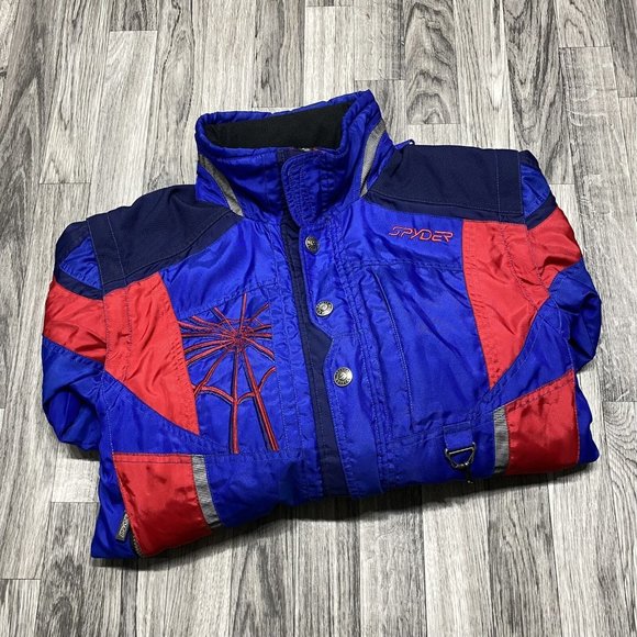 SPYDER Snap Up Mock Neck Blue Snow Winter Coat Jacket Boy's Size 16